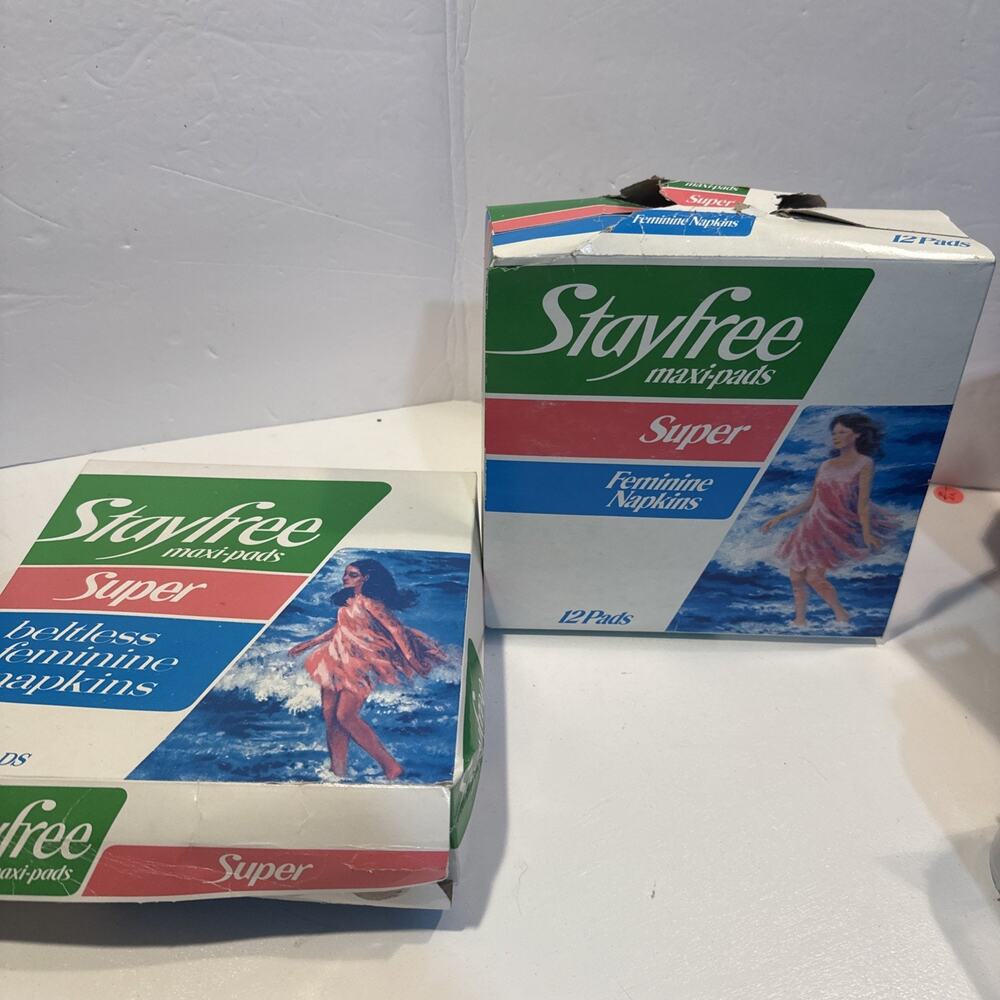 Vintage Stayfree Maxi Pads 70s 80s Beltless Feminine Napkins Box Of 21 Props